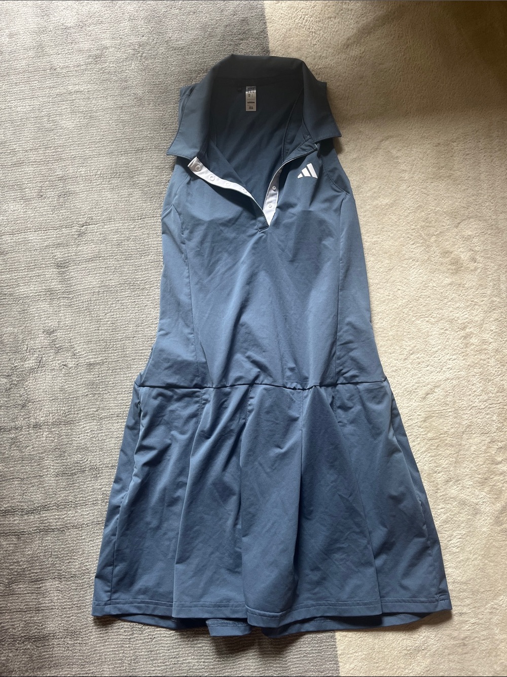 adidas Slate Blue Sleeveless Polo Tennis Dress